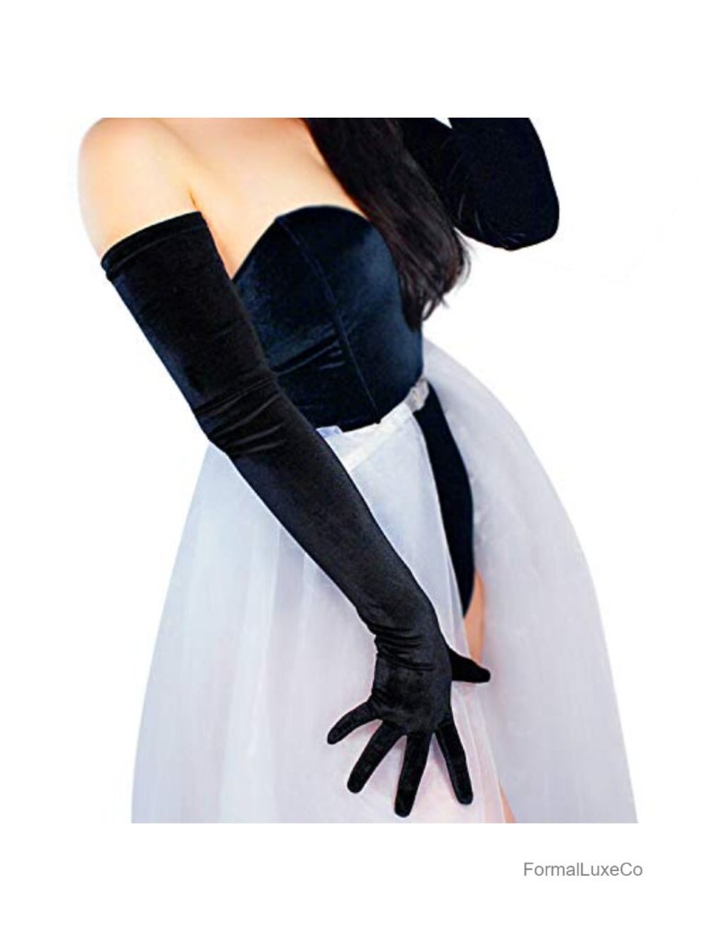 Long Velvet Gloves Touch Screen 28 Inch Opera Length Evening Party
